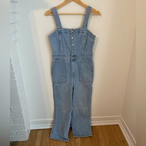 Madewell cropped wide leg denim jumpsuit